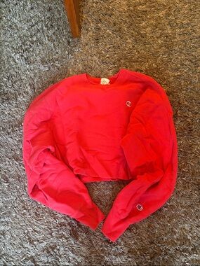 Champion Bright Red Cropped Crew Sweatshirt - Women's